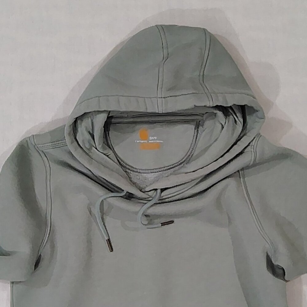 Carhartt Hoodie Sweatshirt Womens Size Small 4-6 Pullover Relaxed Fit Gray Green - Picture 7 of 15